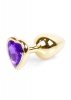 Plug-Jewellery Gold  Heart PLUG- Purple